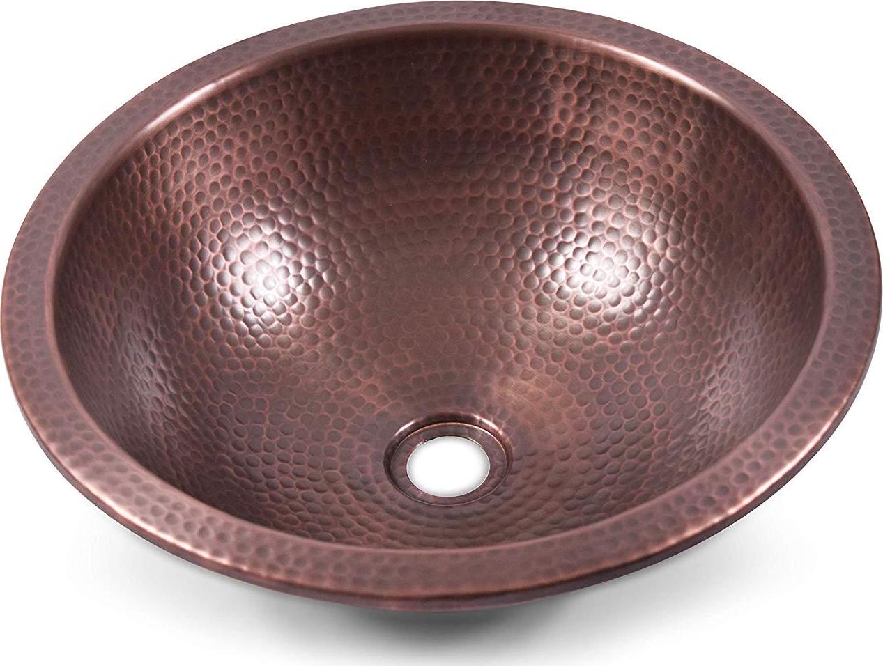 Monarch Abode Pure Copper Hand Hammered Rotunda Dual Mount Sink (16 inches)