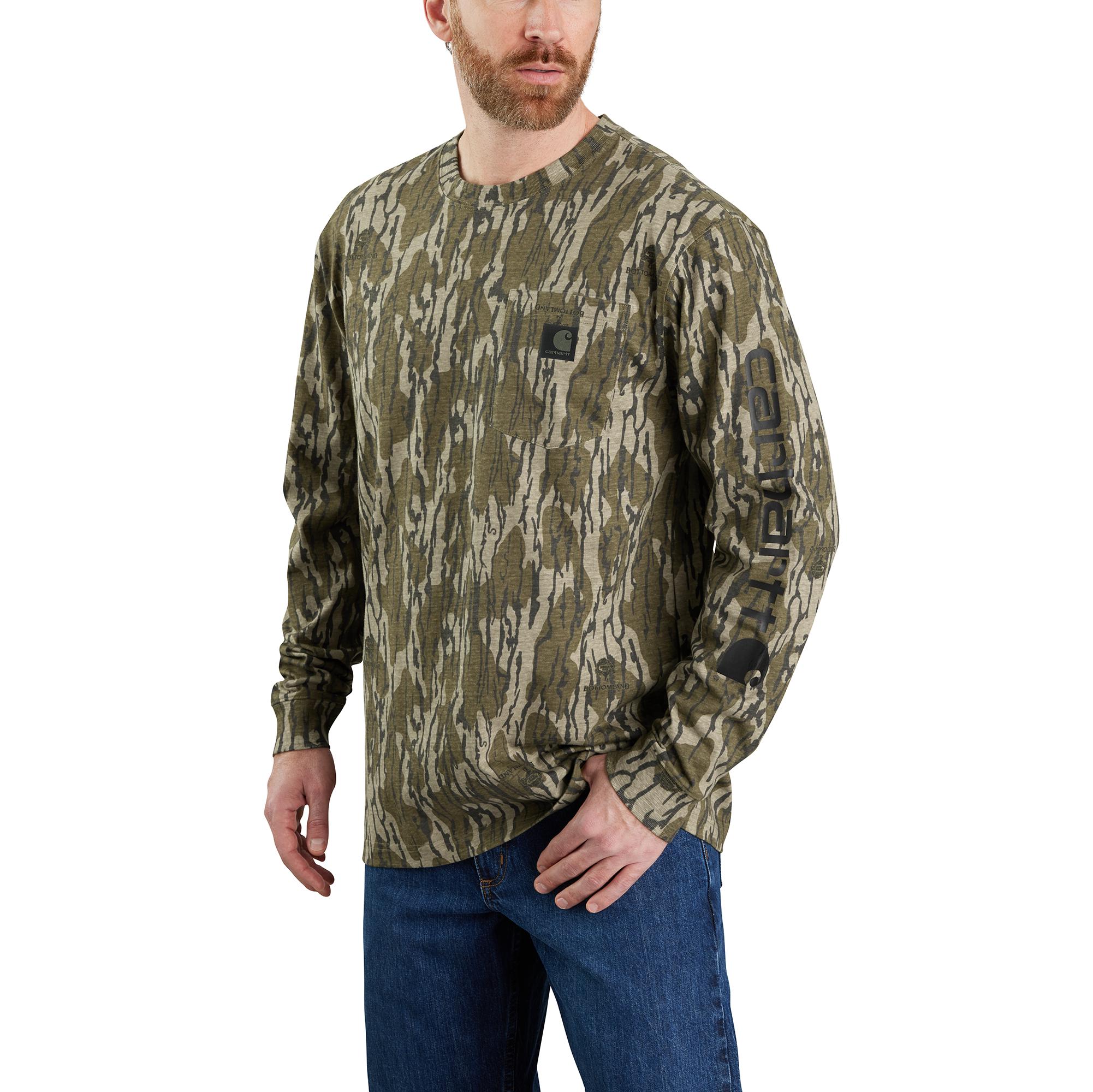 Carhartt Men's Loose Fit Camo Logo Graphic Long Sleeve Tee