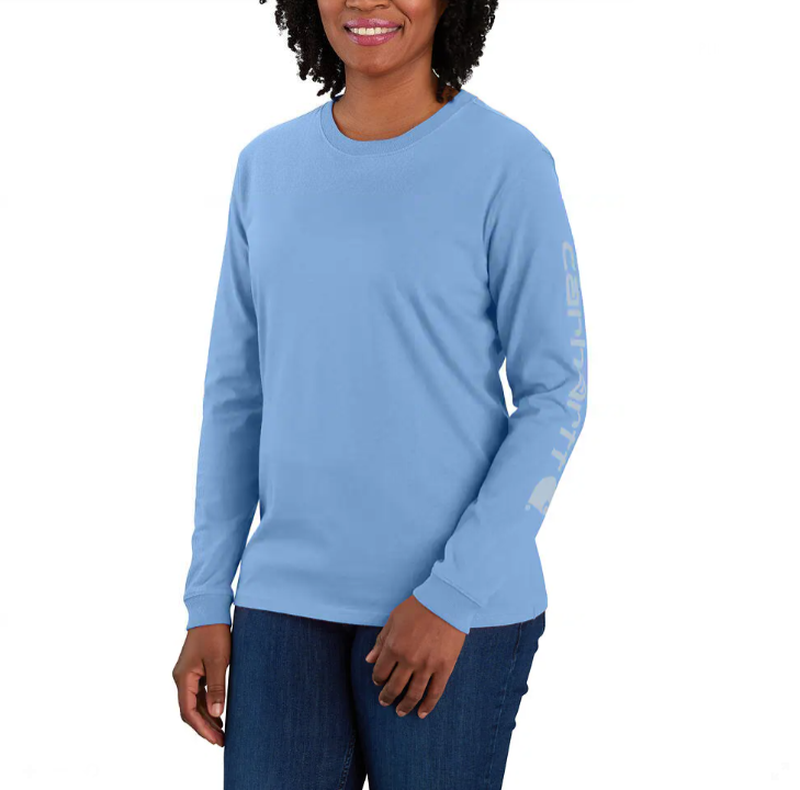 Carhartt Women's Heavyweight Long Sleeve Logo T-Shirt_Skystone