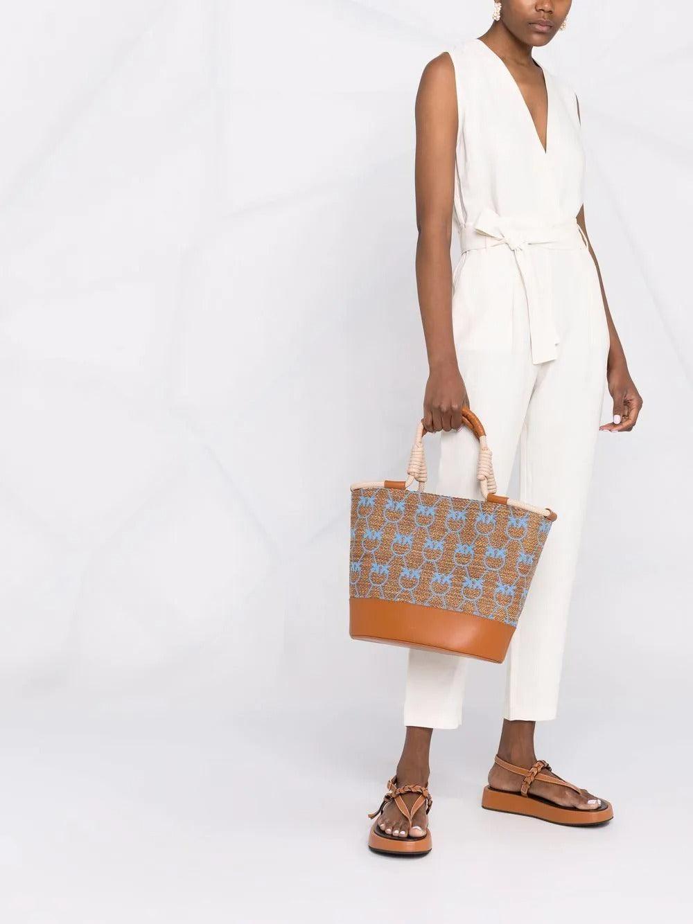 Borsa tote con ricamo