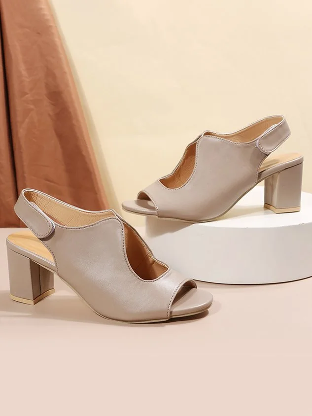Vintage Roman Chunky Heel Fish Mouth Sandals