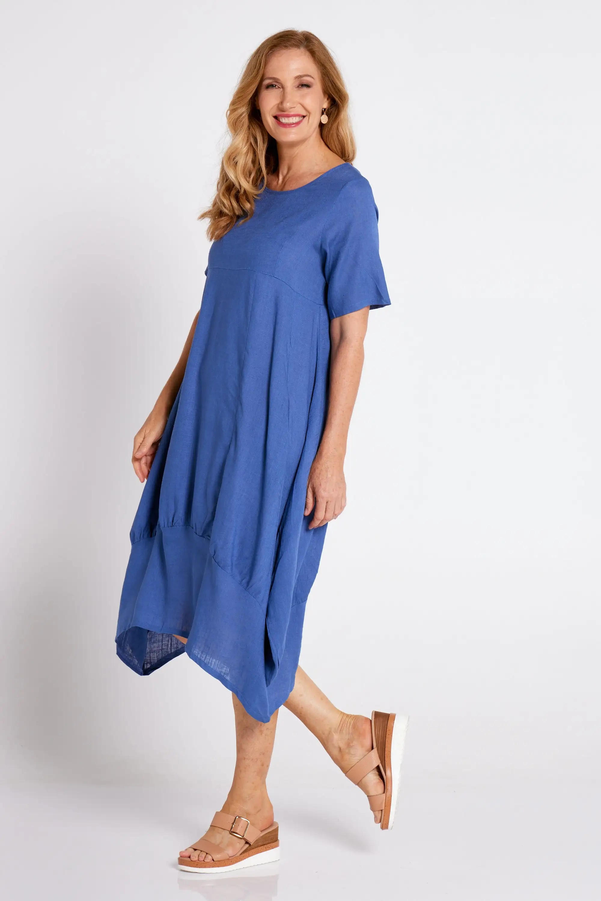 Otis Linen Dress - Blue