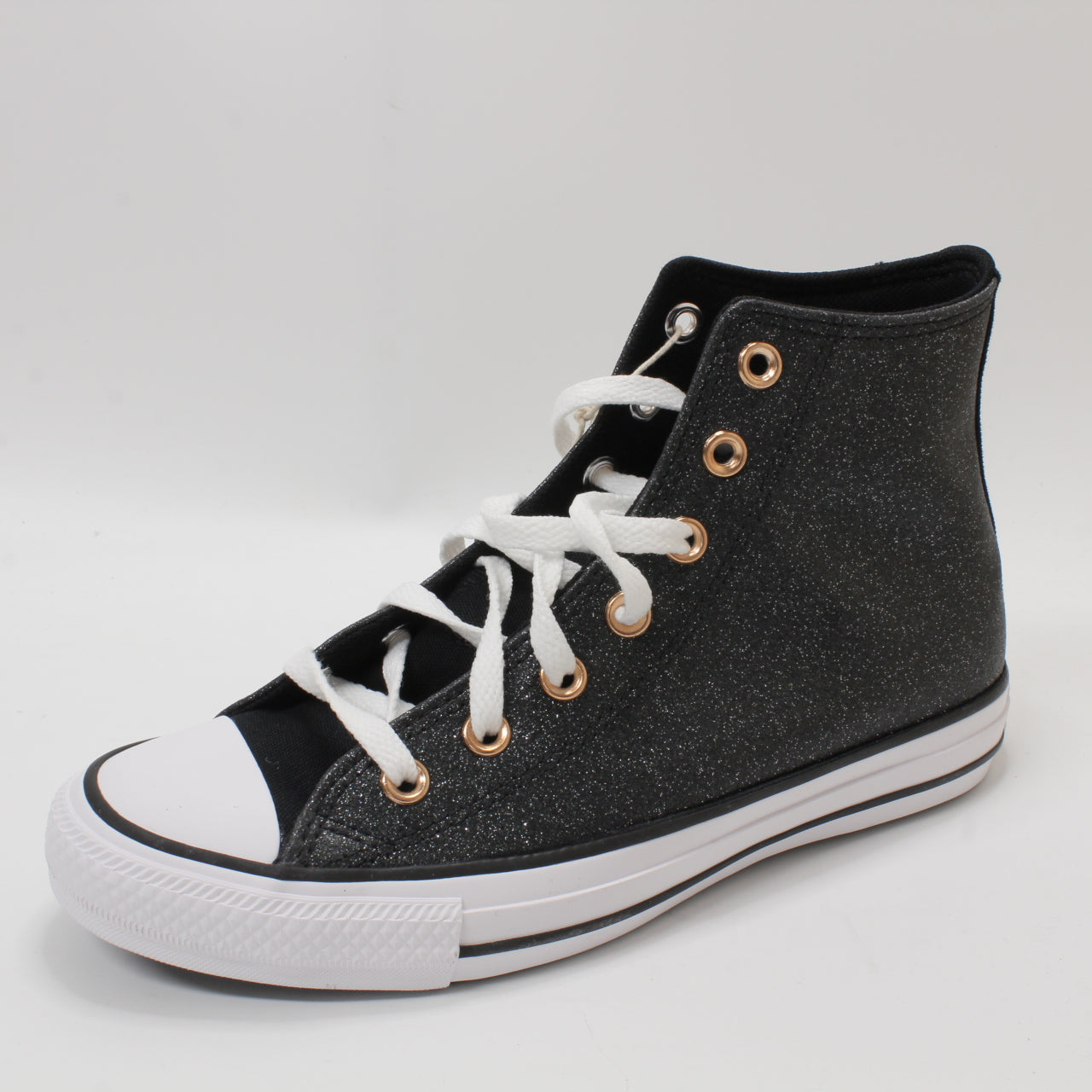 Odd Sizes - Womens Converse All Star Hi Black White Copper - UK Sizes Right 4.5/Left 5.5