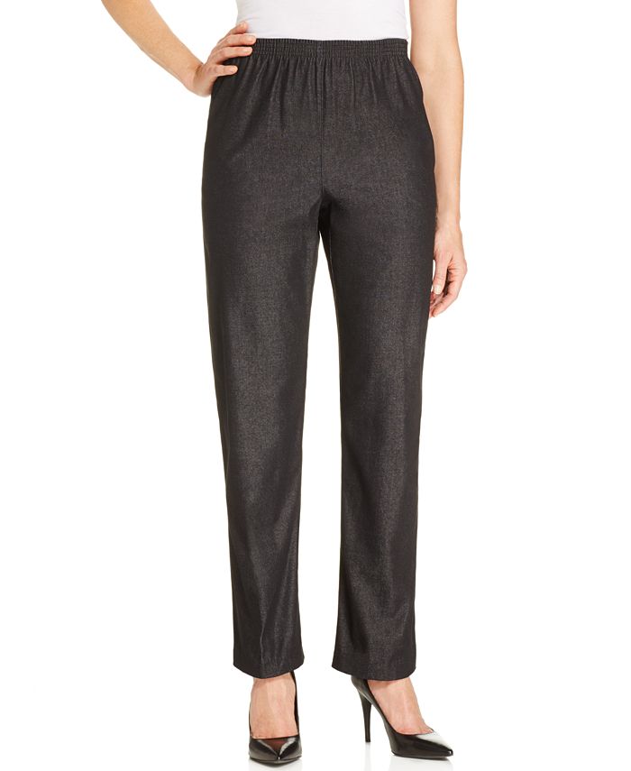 Classics Denim Pull-On Straight-Leg Pants