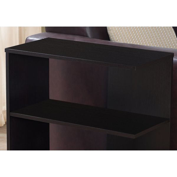 Accent Table， Side， End， Narrow， Small， 3 Tier， Living Room， Bedroom， Brown Laminate， Contemporary， Modern