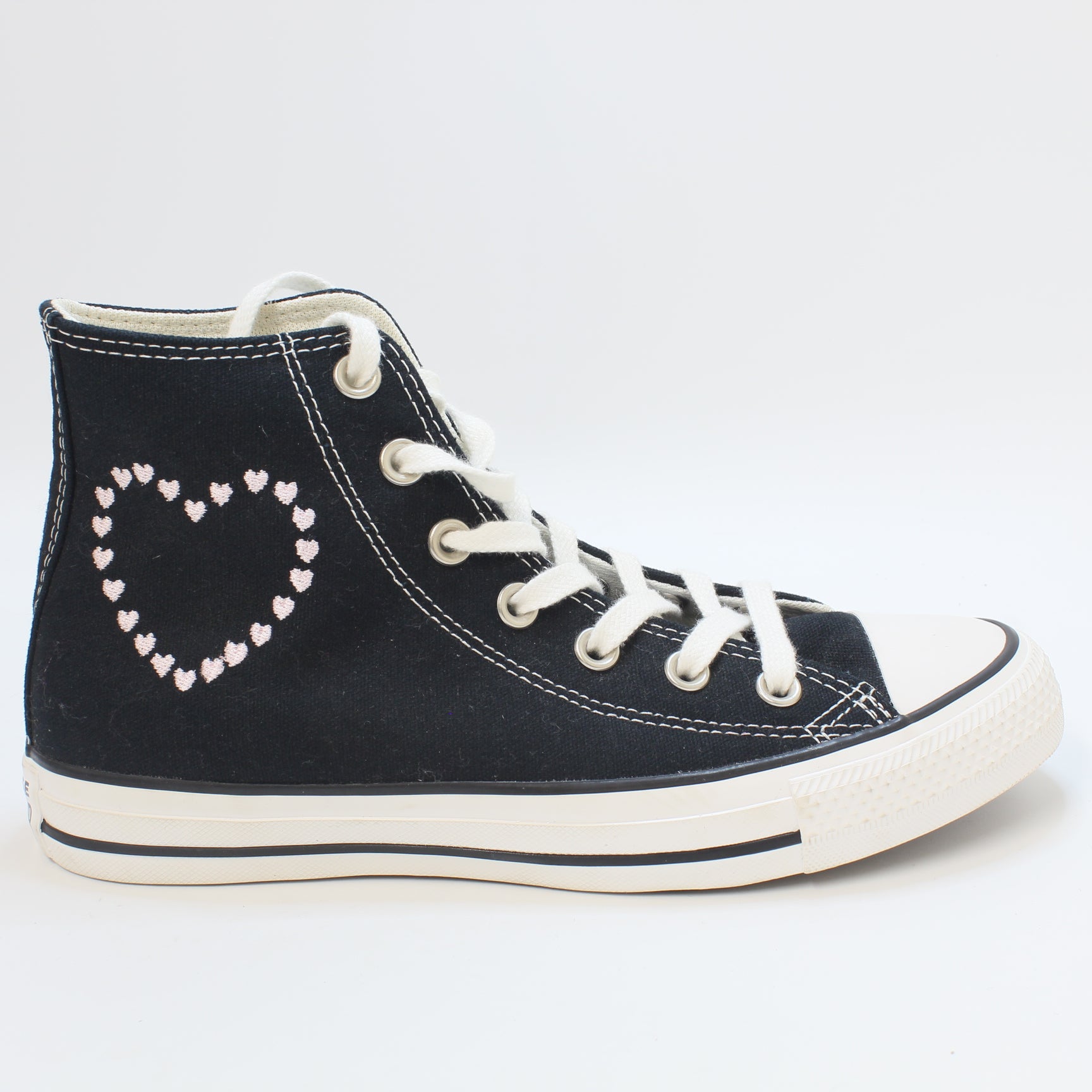 Odd Sizes - Womens Converse All Star Hi Black Vintage White - UK Sizes Right 5.5/Left 4.5