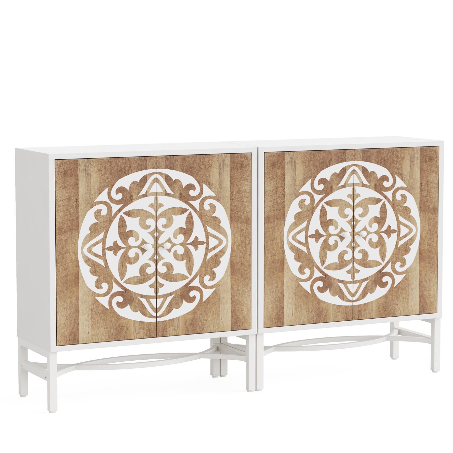 Sideboard Buffet, Accent Storage Cabinet with Adjustable Shelf and Doors