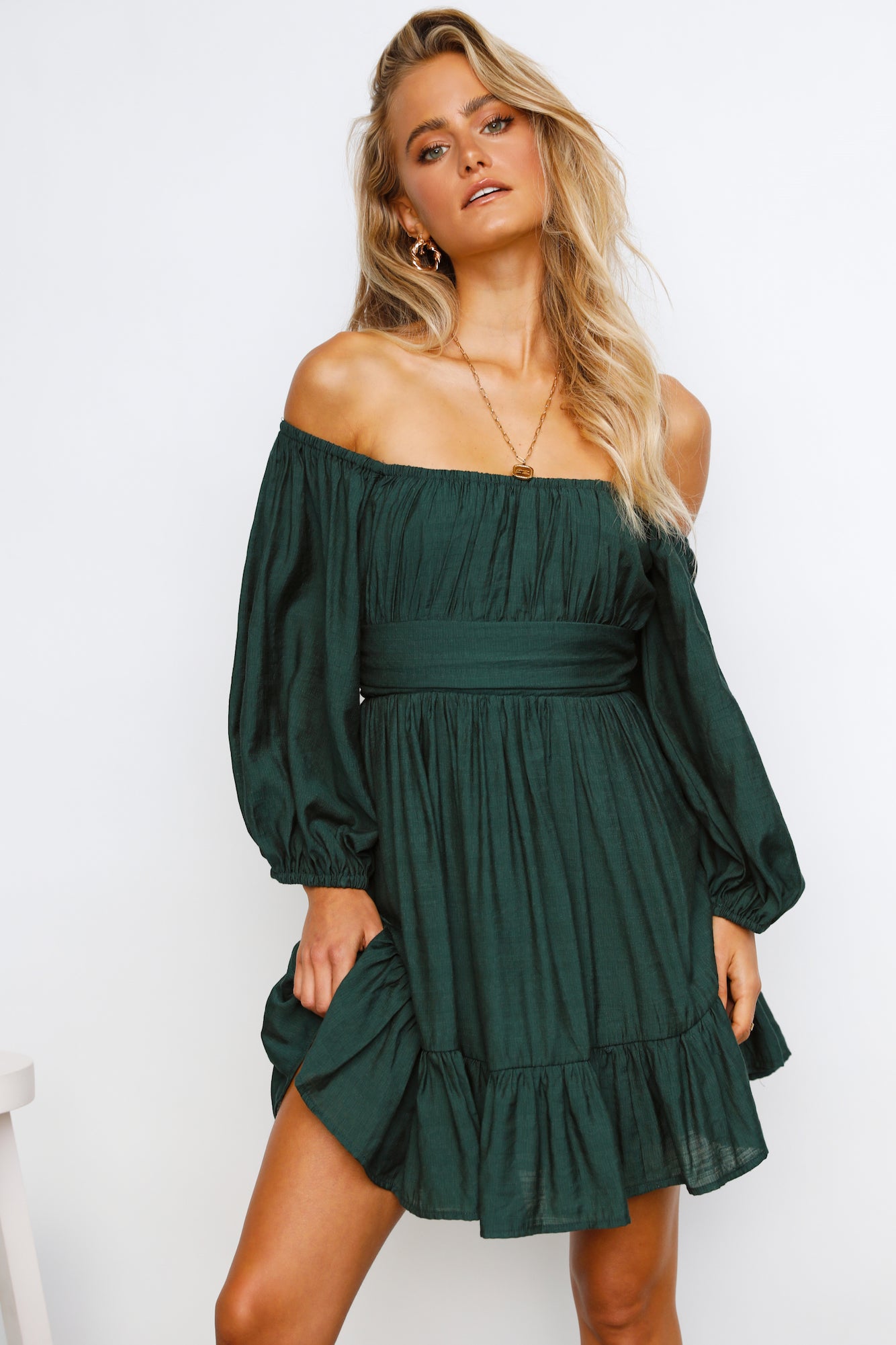 Composed Moment Dress Forest Green