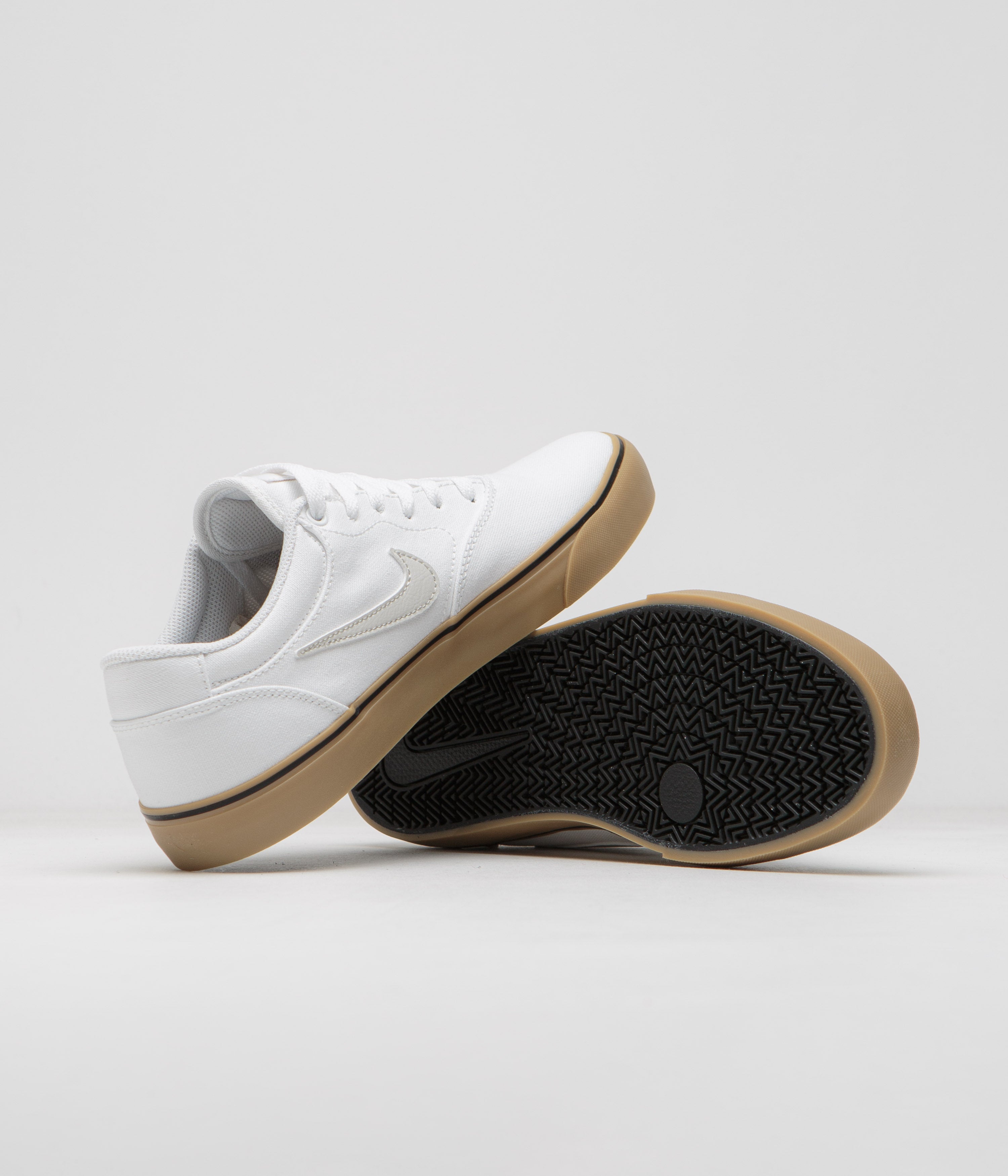 Nike SB Chron 2 Canvas Shoes - White / Light Bone - White - Gum Light Brown