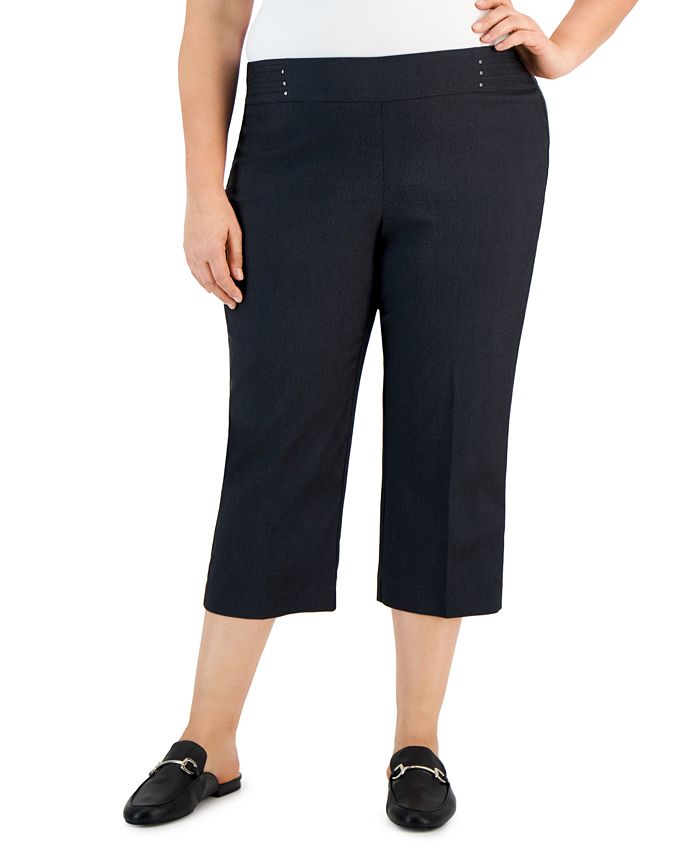 Plus Size Tummy Control Pull-On Capri Pants， Created for Macy's