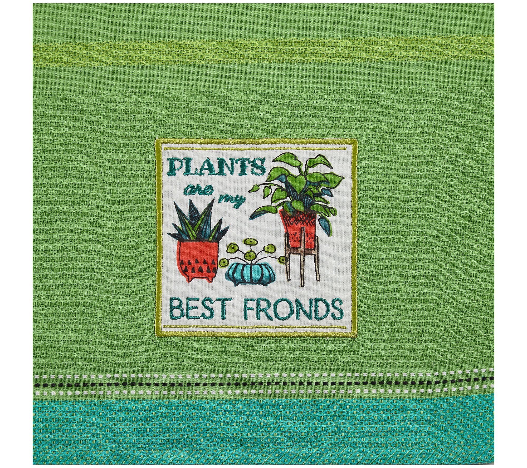Design Imports Set of 3 Plant Embellished Kitchen Towel