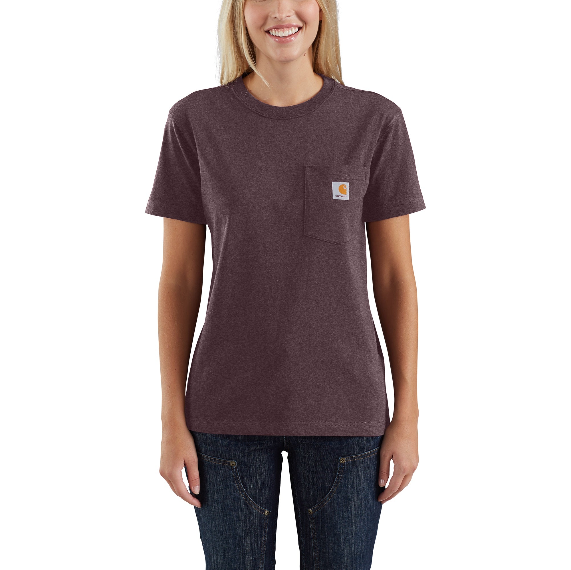 Carhartt Women's Short Sleeve Pocket T-Shirt_Blackberry Heather