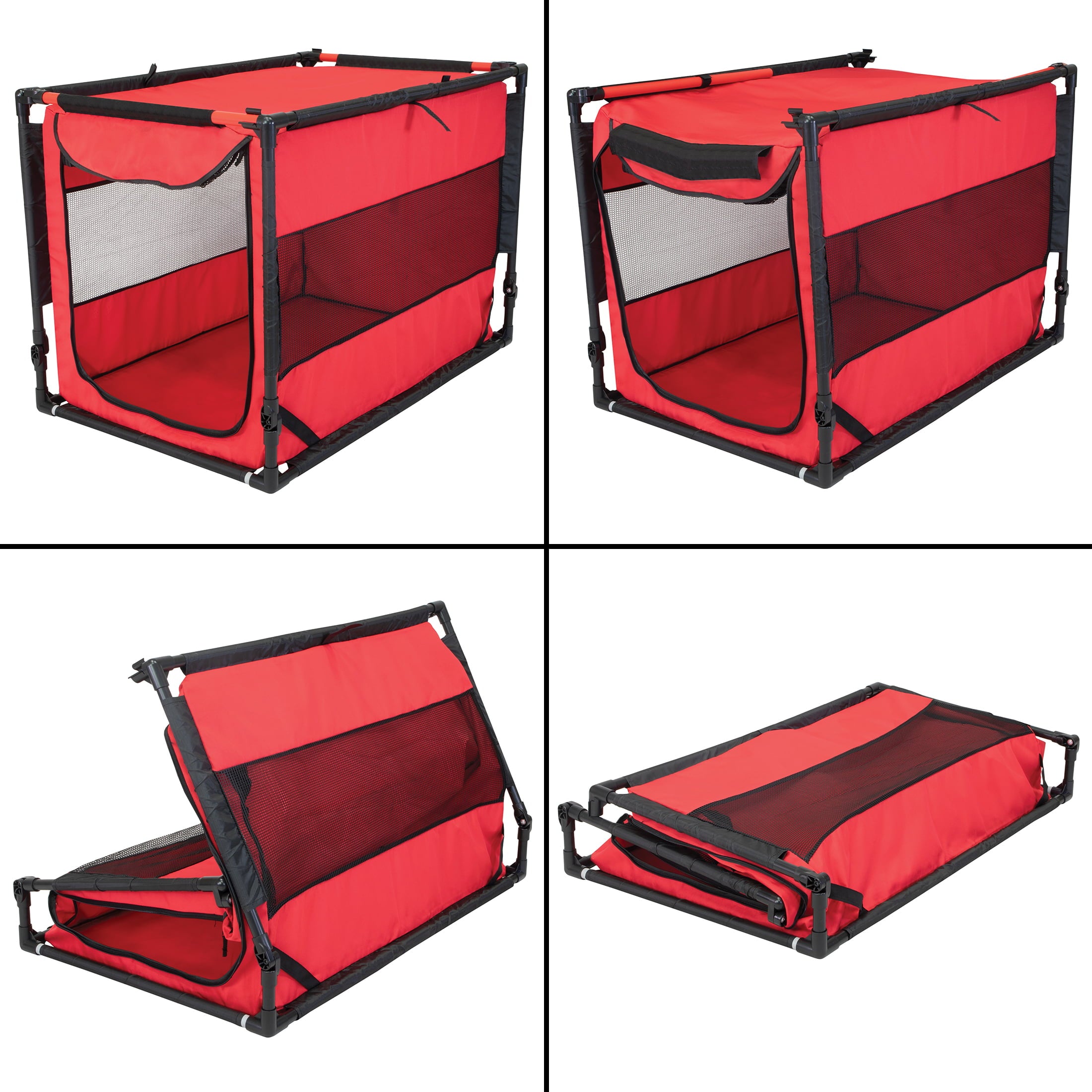 Vibrant Life Large Portable Dog Kennel， Red
