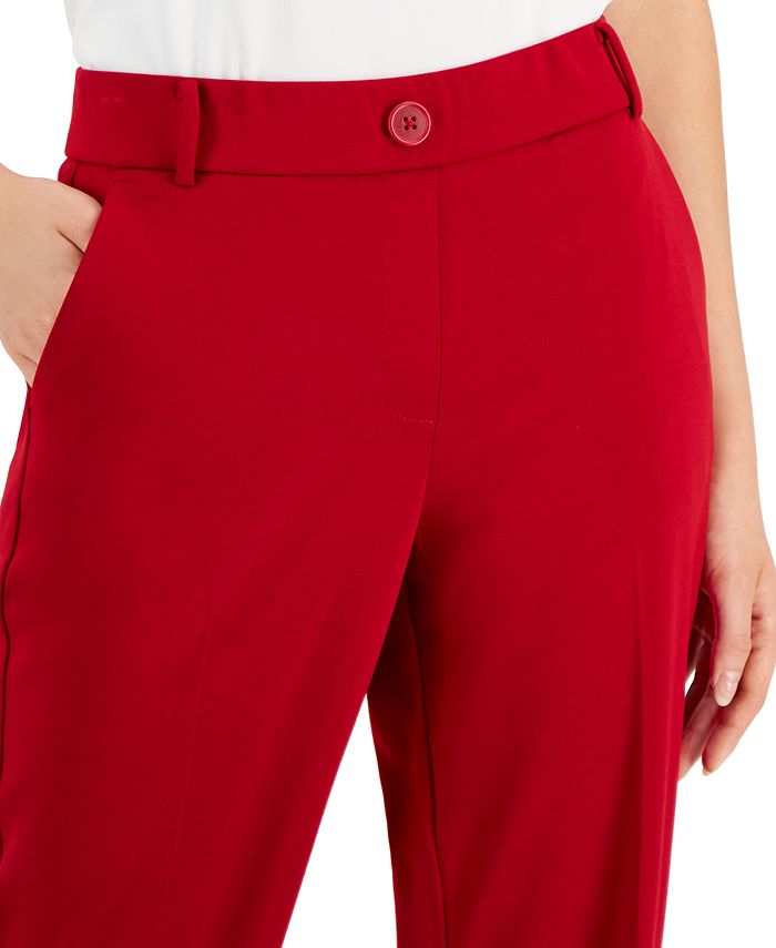 Women's Faux-Fly Pull-On Wide-Leg Pants