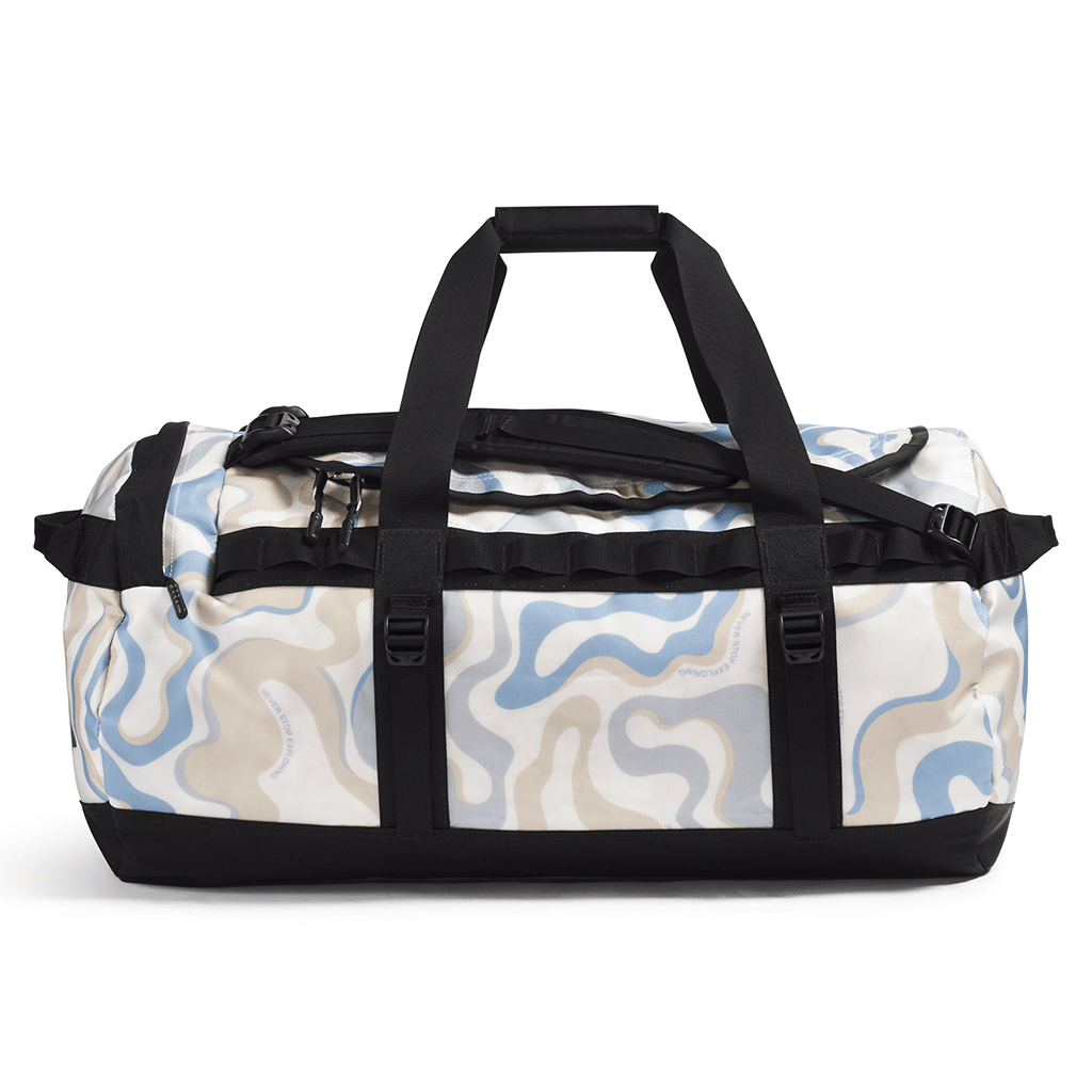 Base camp duffel bag M - White dune way lines / TNF black