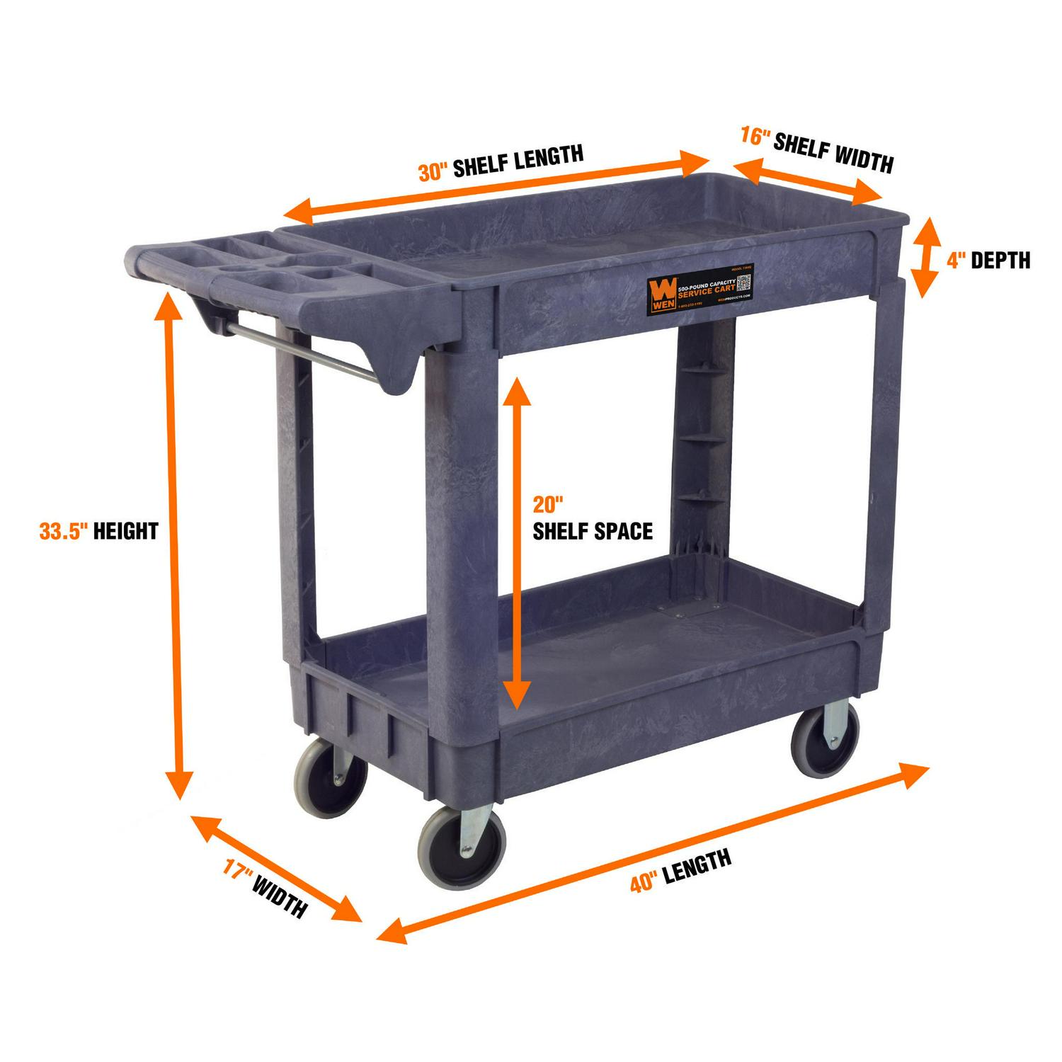 WEN 500-Pound Capacity 40 by 17-Inch Service Utility Cart