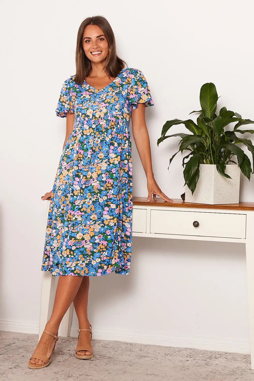 Brighton Dress - Floral Fields
