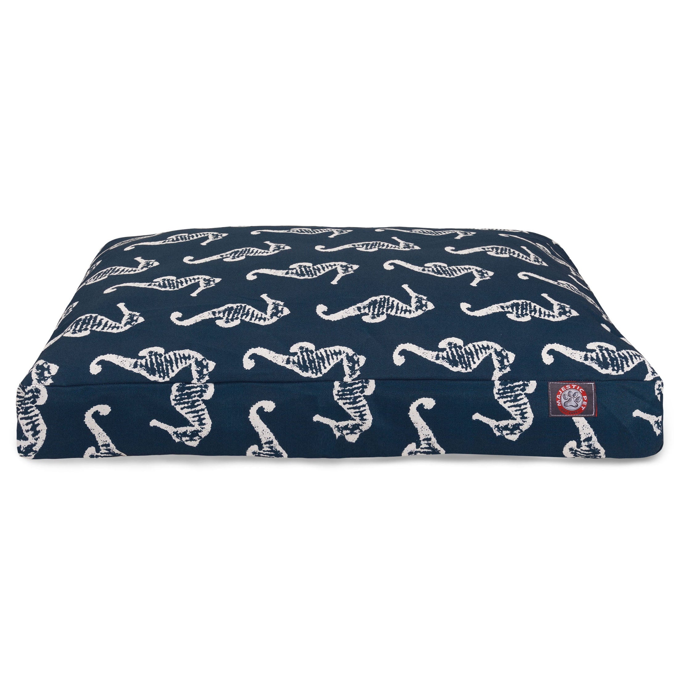 Majestic Pet | Sea Horse Rectangle Pet Bed For Dogs， Removable Cover， Navy， Extra Large