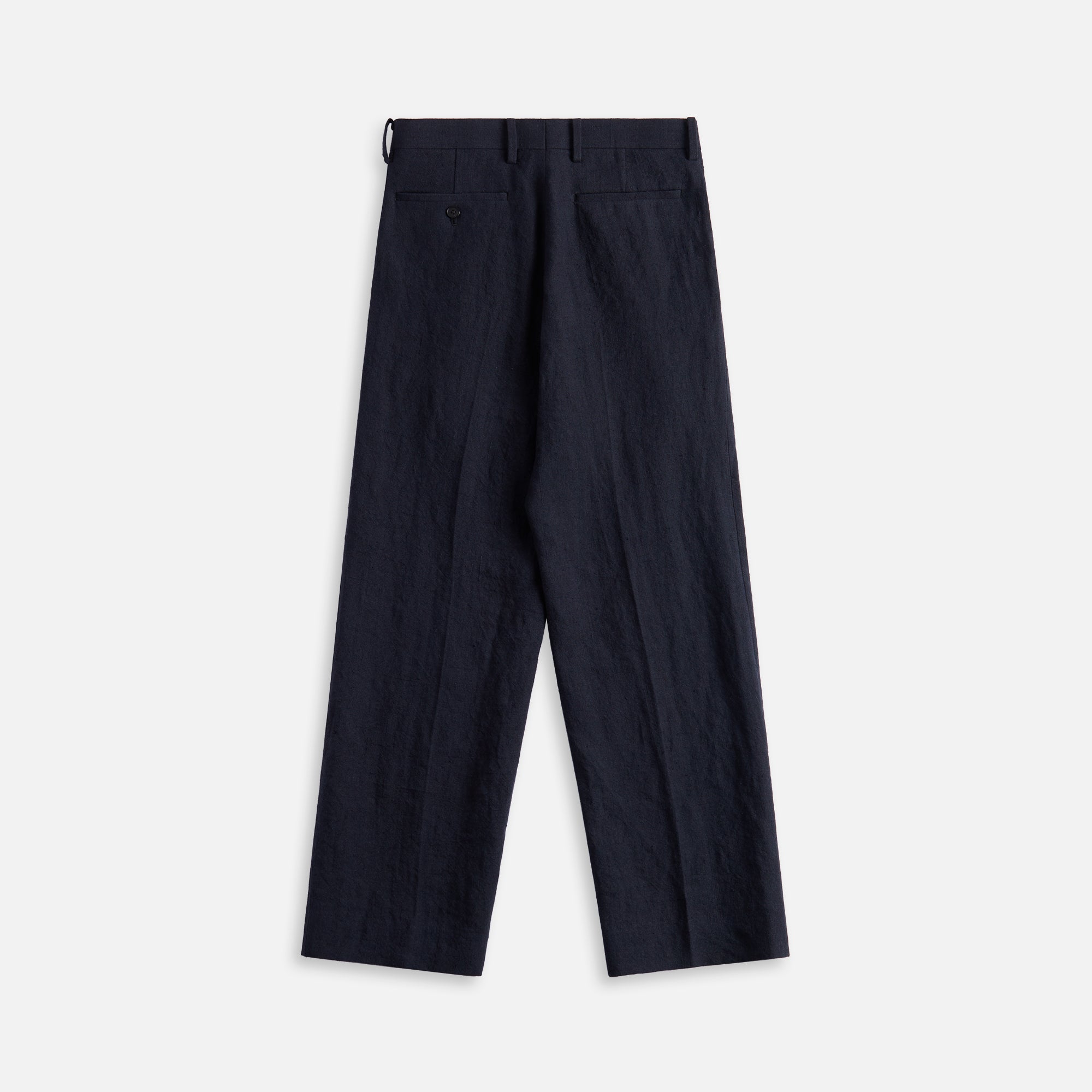 Auralee Hard Twist Cotton Silk Viyella Slacks - Dark Navy