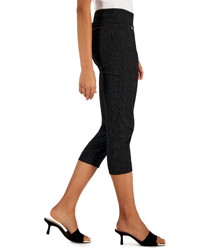 Women's Tummy-Control Textured Skinny Capri Pants， Created for Macy's