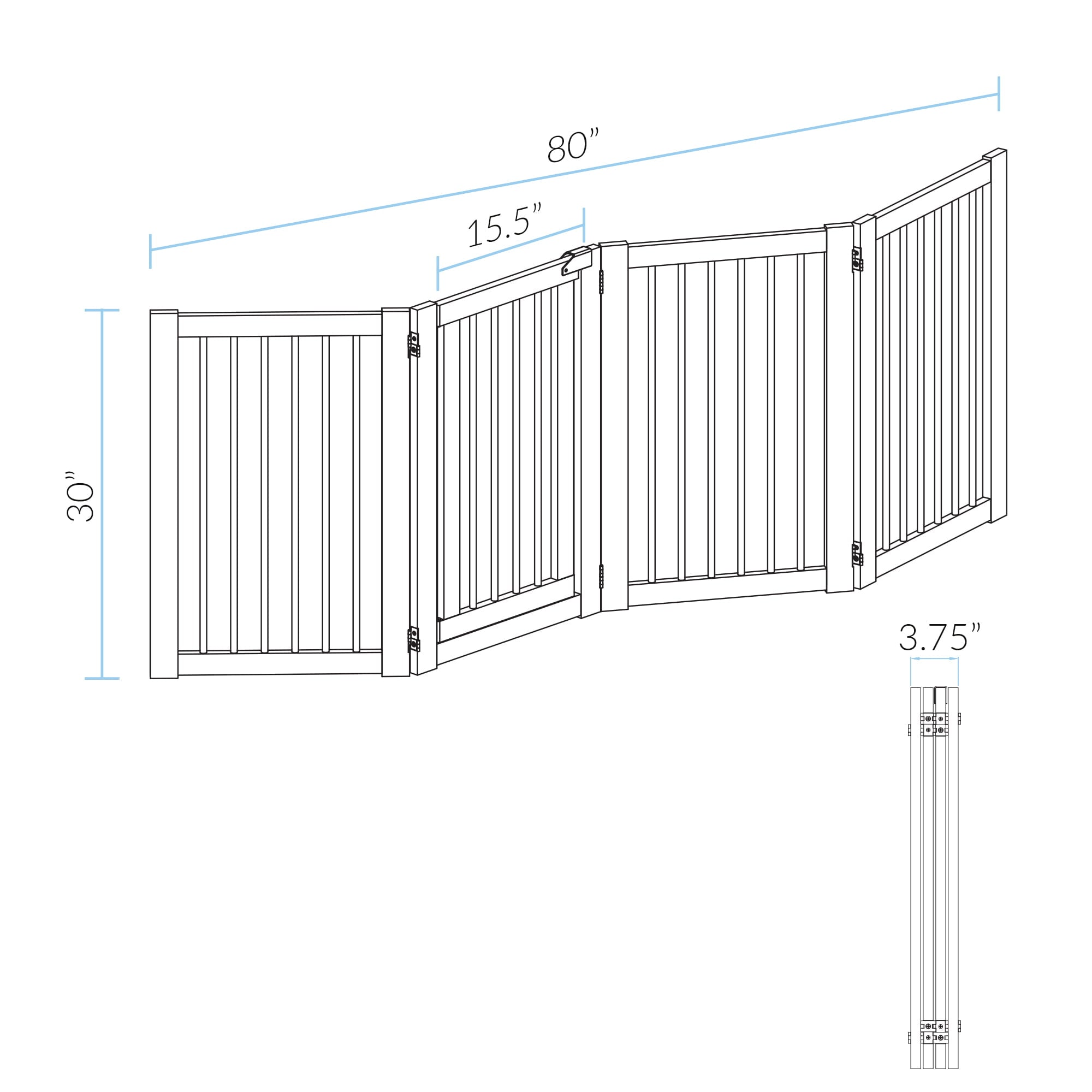 Casual Home Configurable Freestanding Pet Gate with Walk Through Door - Espresso