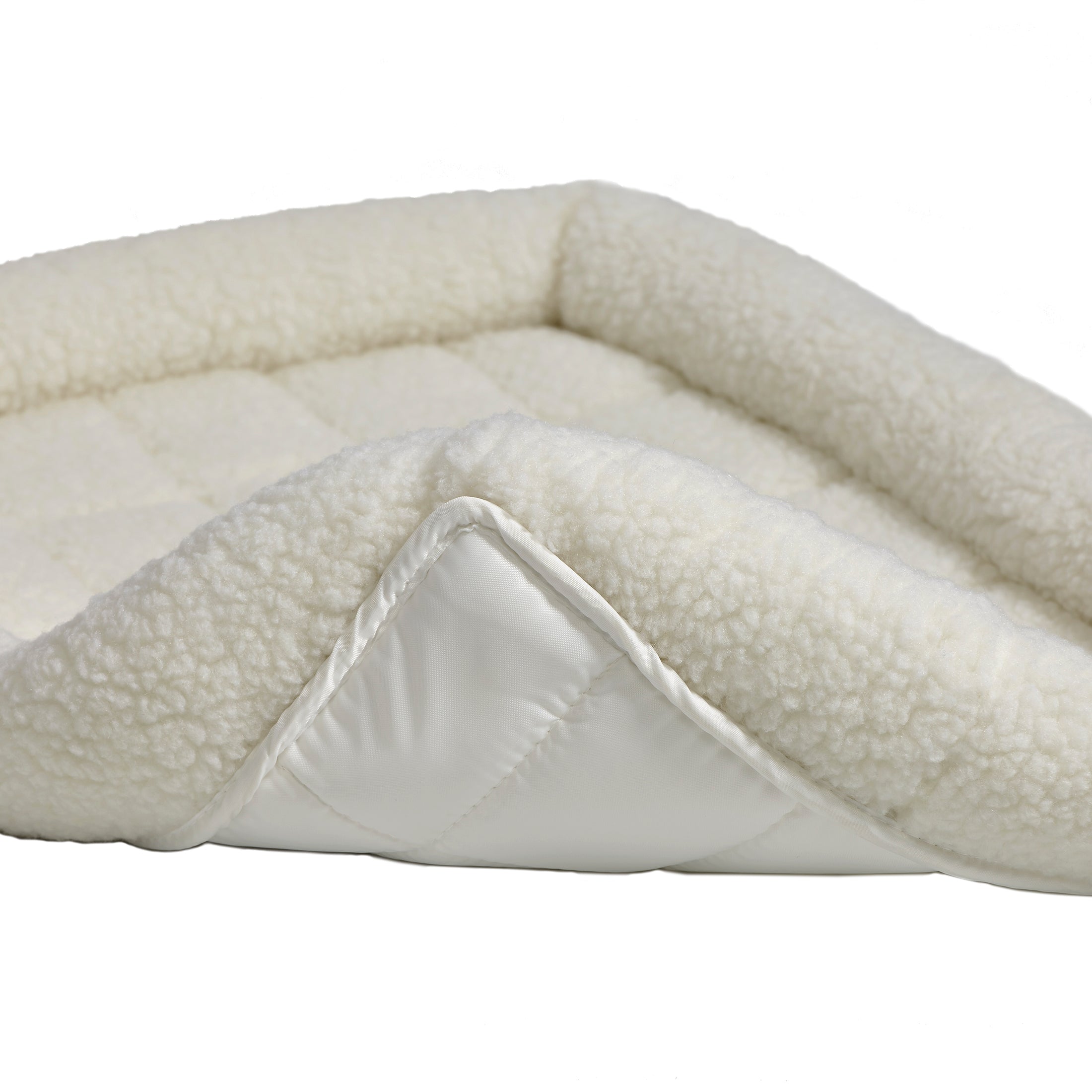 MidWest Deluxe QuietTime Bolster Pet Bed and Crate Mat， Fleece， 42