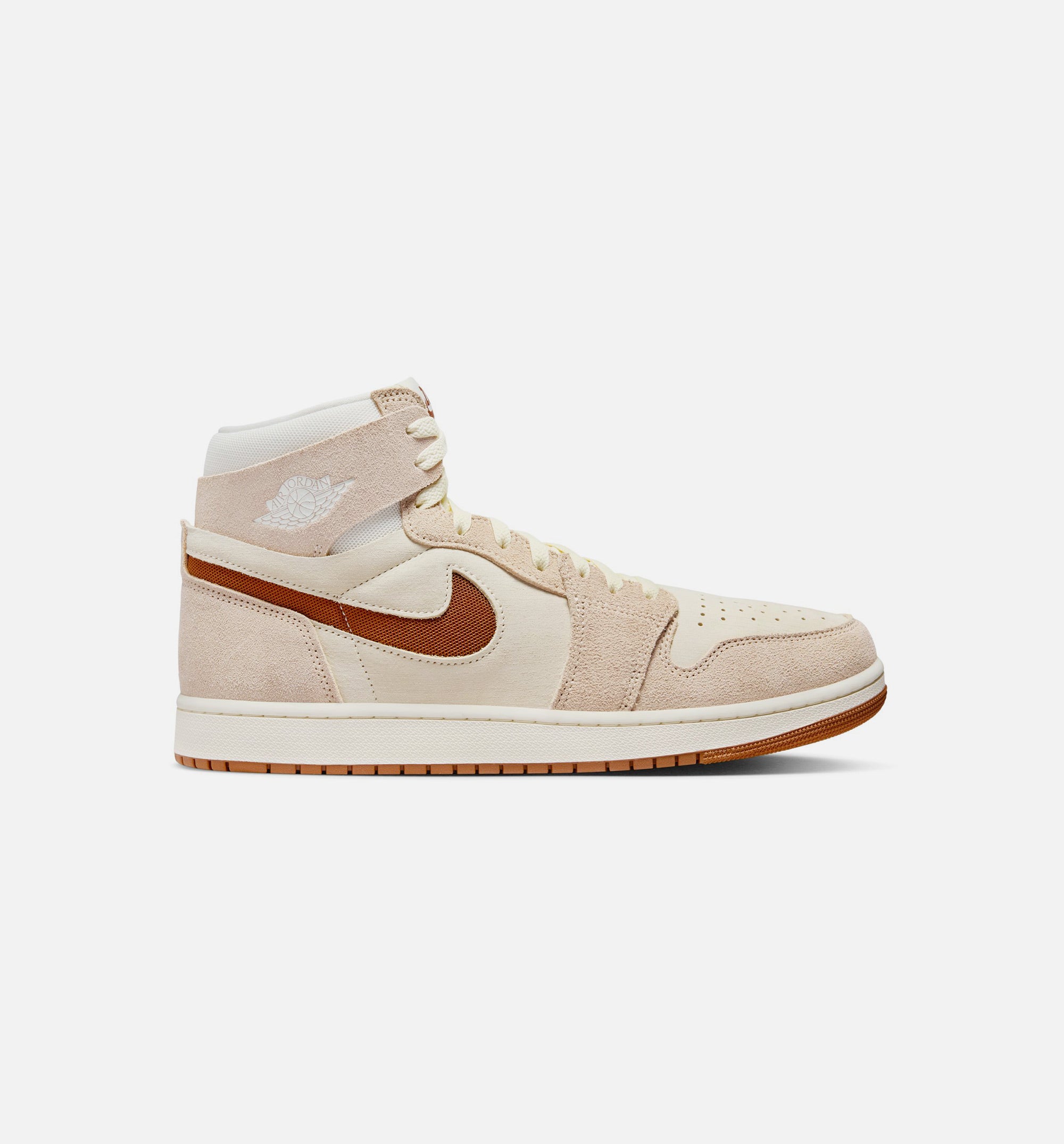 Air Jordan 1 Zoom CMFT 2 Mens Lifestyle Shoe - Sail/Legend Medium Brown/Fossil/Legend Coffee