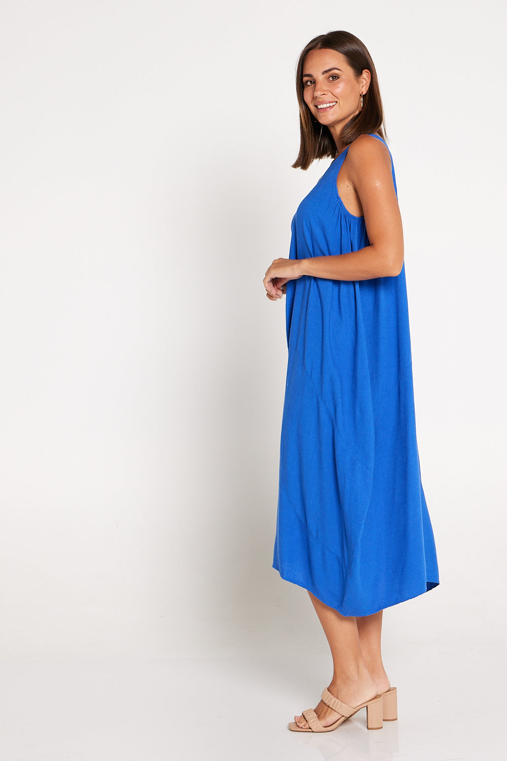 Maisie Cotton Pocket Dress - Blue