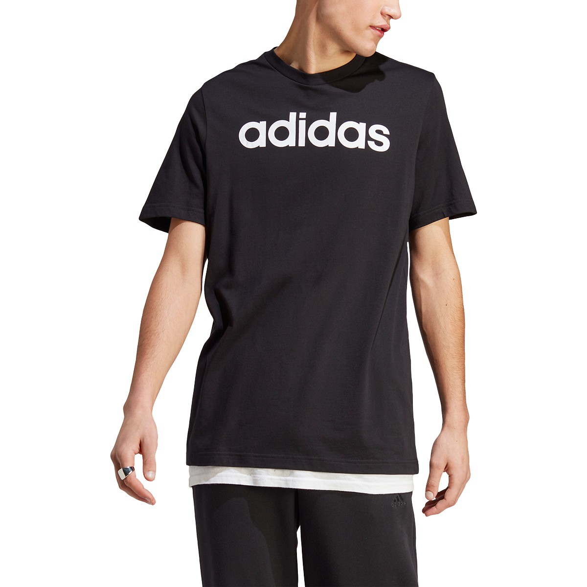 adidas Men's Essentials Single Jersey Linear Embroidered Logo T-Shirt