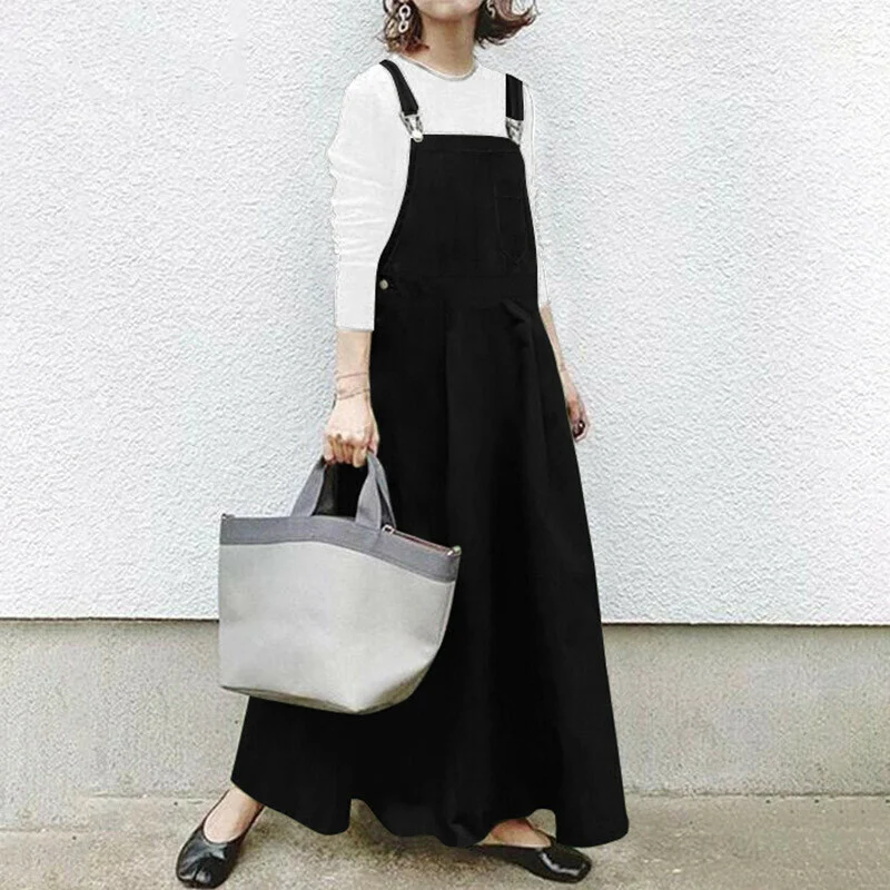 🔥🔥Casual Long Suspenders Skirt with Pocket