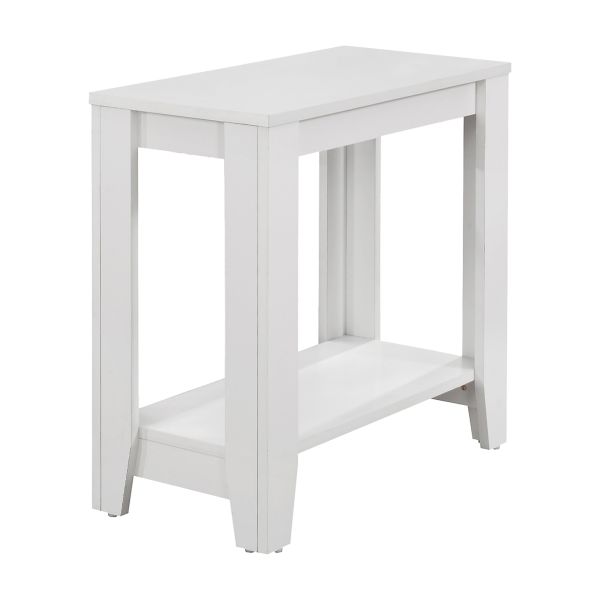 Accent Table， Side， End， Nightstand， Lamp， Living Room， Bedroom， White Laminate， Transitional