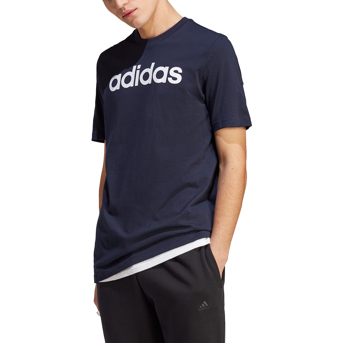 adidas Men's Essentials Single Jersey Linear Embroidered Logo T-Shirt