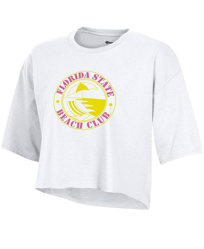Women's White Florida State Seminoles Beach Club Cropped T-Shirt