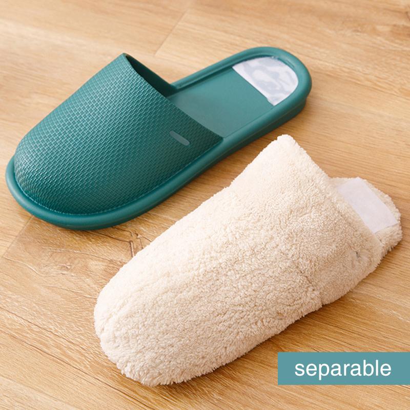 Removable waterproof non-slip cotton slippers