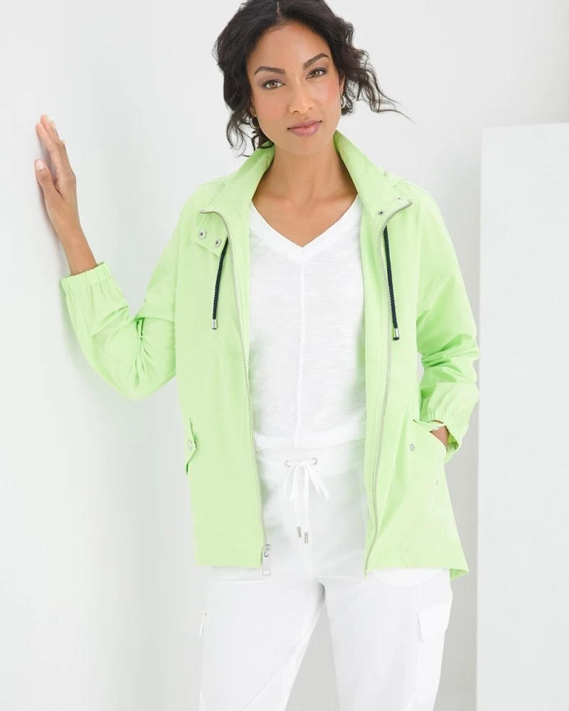 High-Low UPF Hooded Jacket Applemint