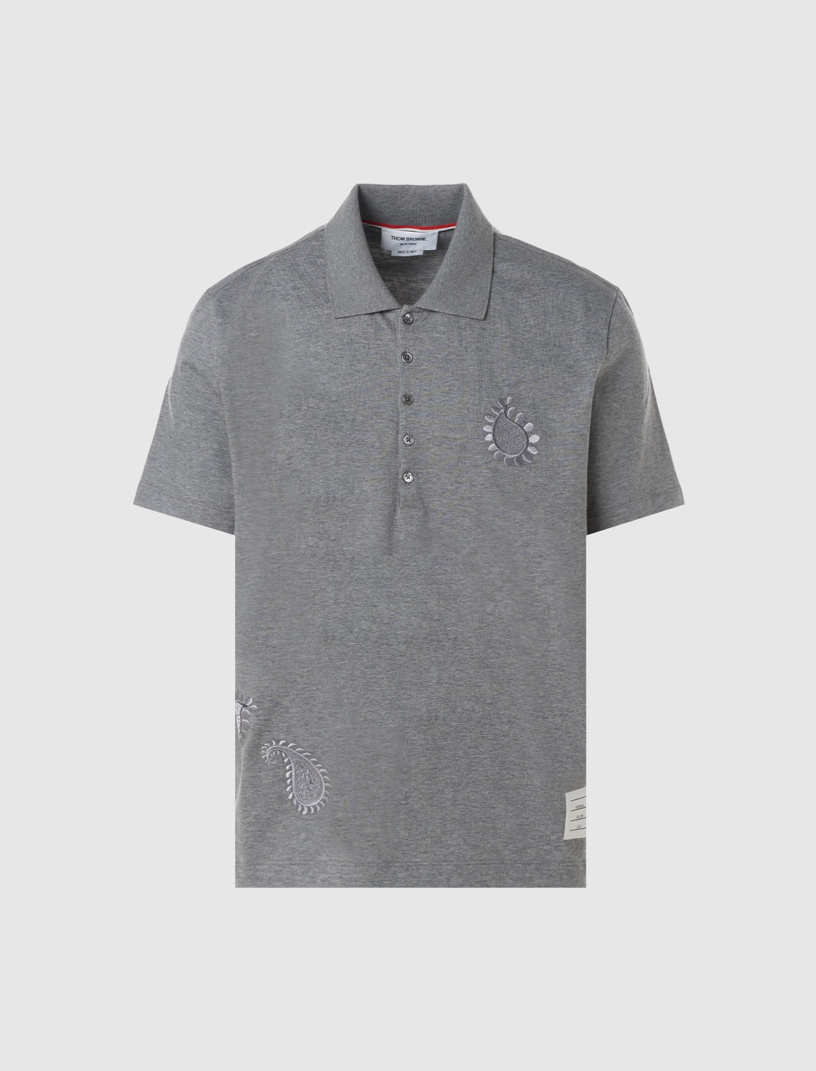 SHORT SLEEVE PAISLEY EMBROIDERED POLO