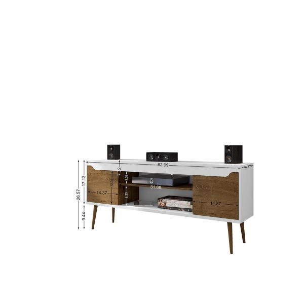 Bradley 62.99 TV Stand White and Rustic Brown