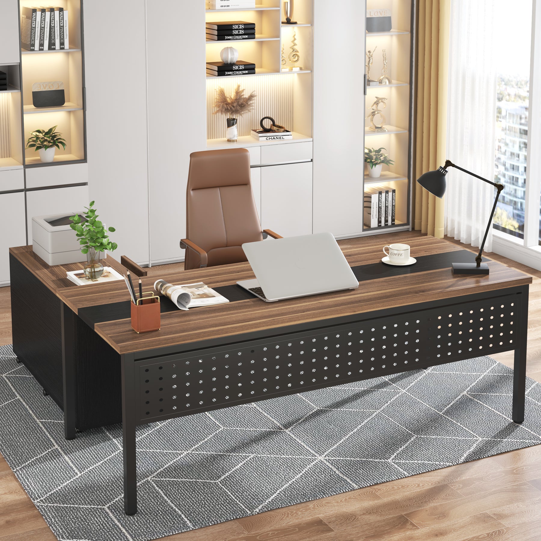 Industrial L-Shaped Desk, 71