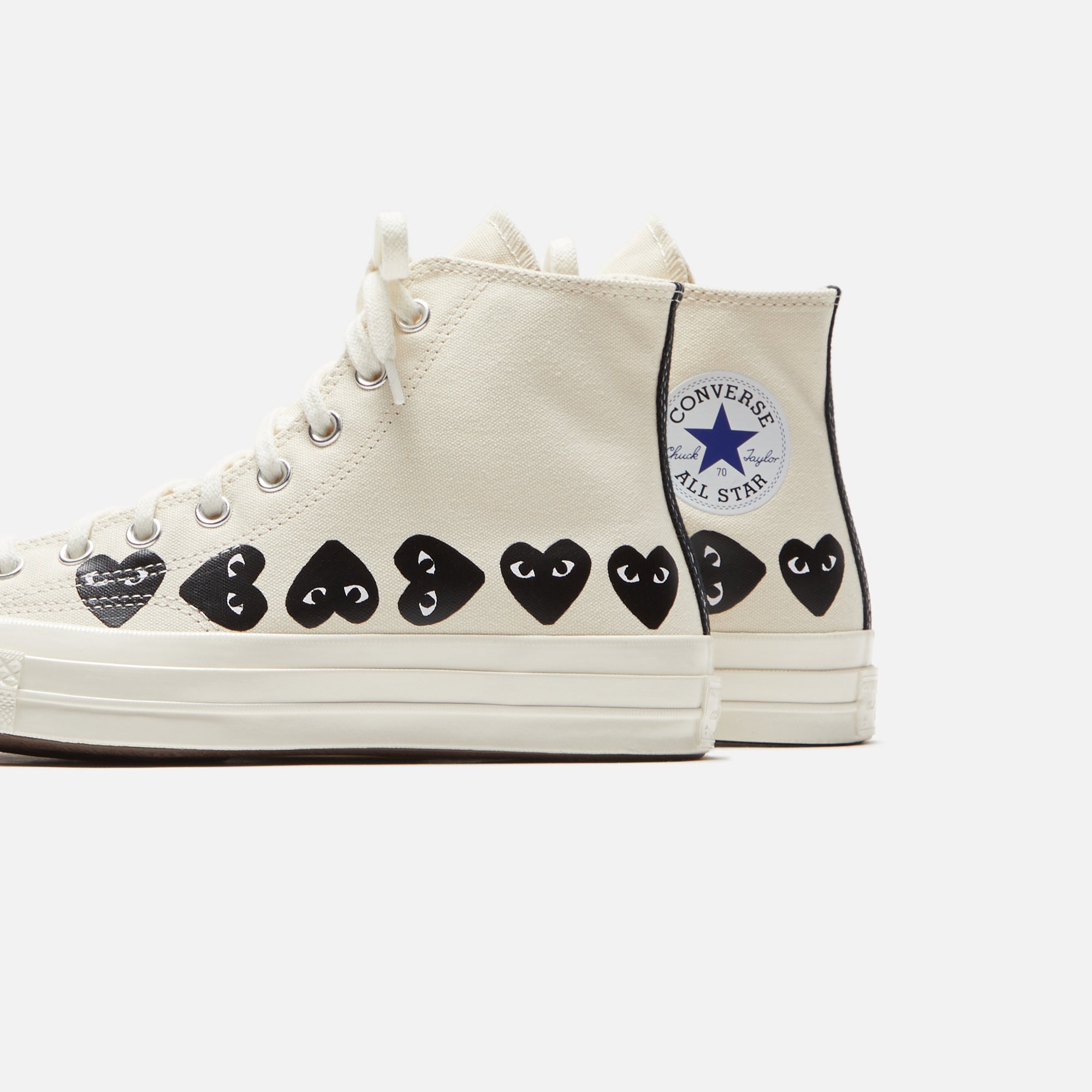 Comme Des Garçons Play x Converse Multi Heart High Top - Beige / Black