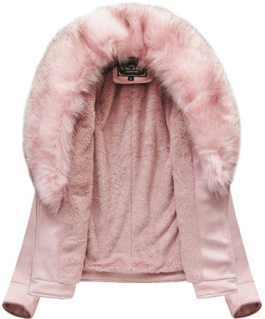 WOMEN'S SUEDE RAMONES WITH A POWDER -PINK FUR