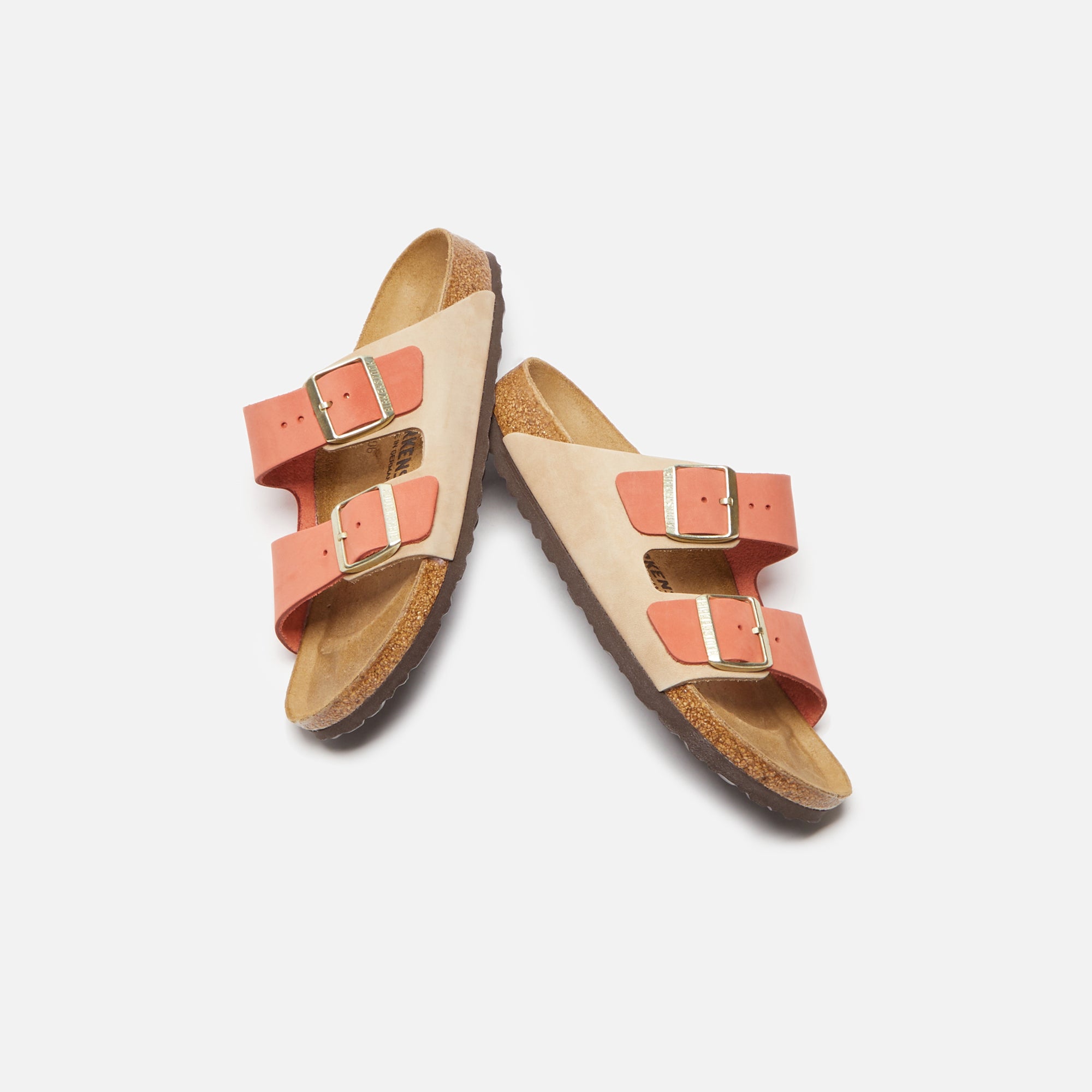 Birkenstock WMNS Arizona Nubuck - Sandcastle / Mars Red