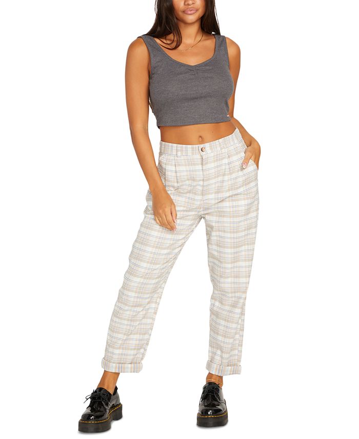 Juniors' Frochickie Plaid Slouch Pants