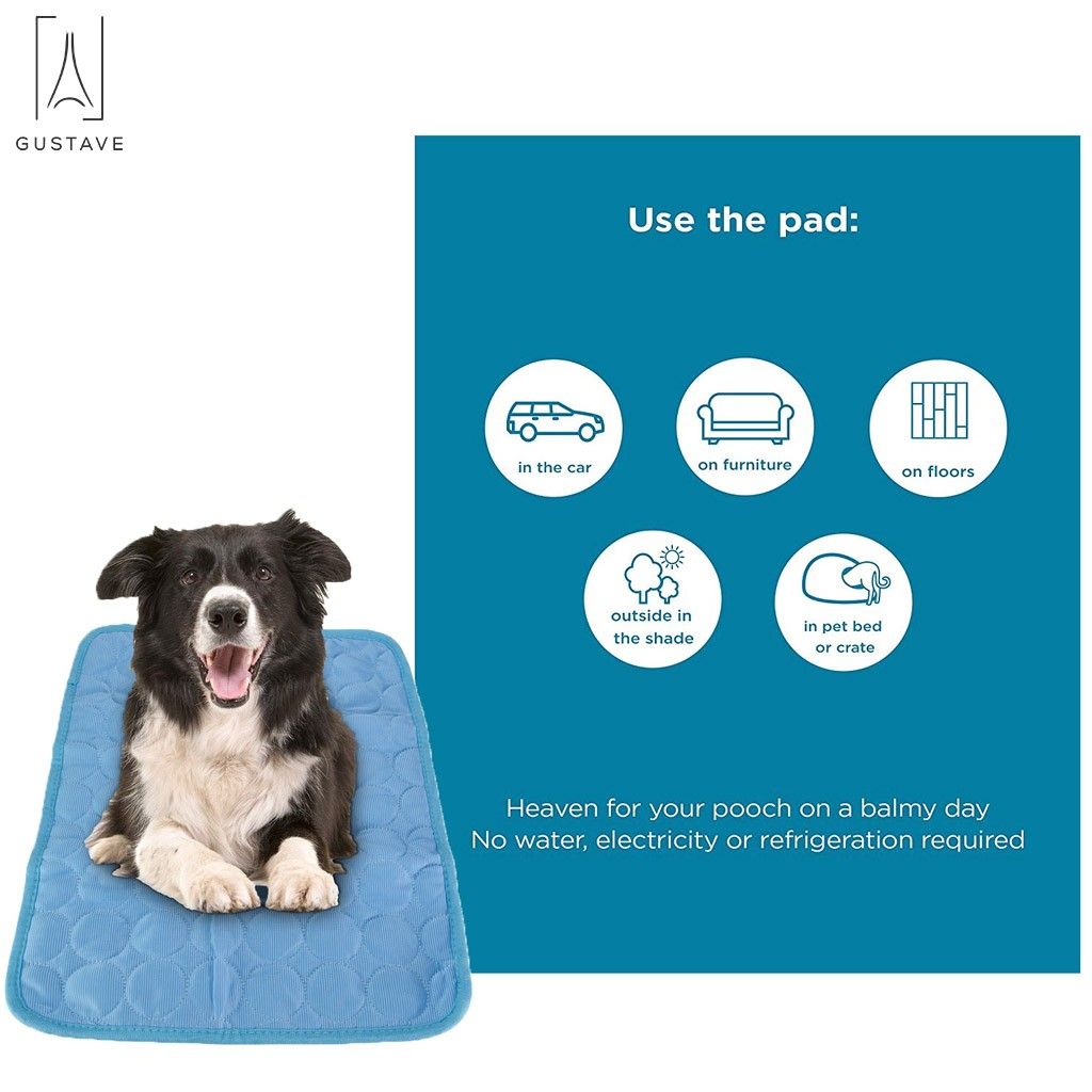 Gustave Pet Cooling Mat for Kennel Sofa Car Seats Dog Cat Bed Mattress Ice Silk Material Dissipates Heat Self Cooling Pad 