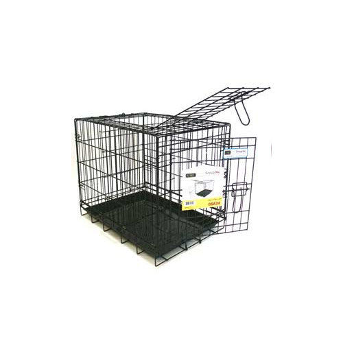 YML DSA30 Foldable Heavy Duty 2 Door Dog Crate - Black