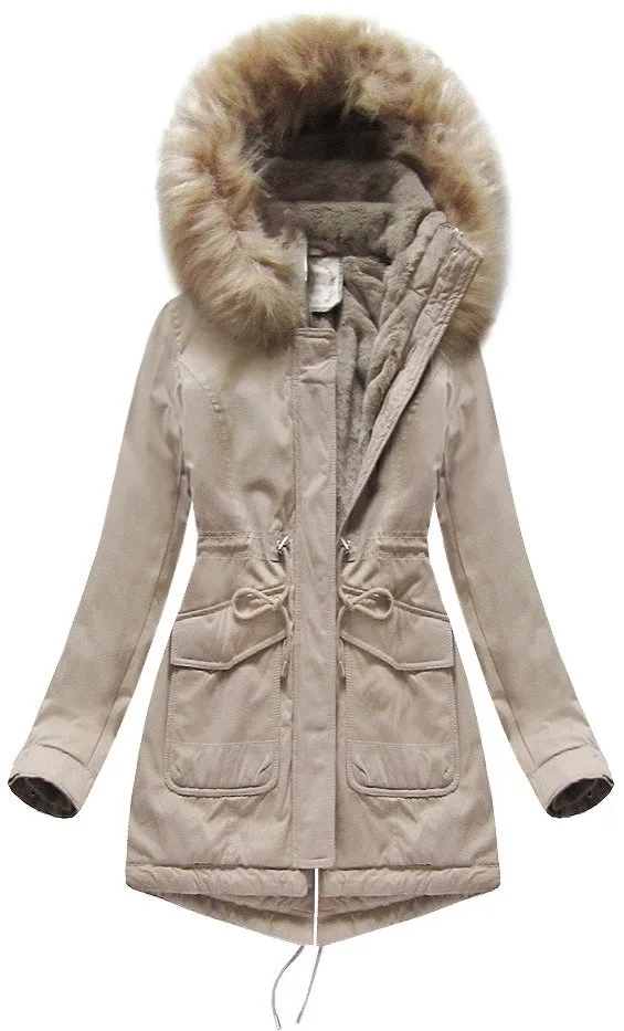 Very warm winter parka with a hood