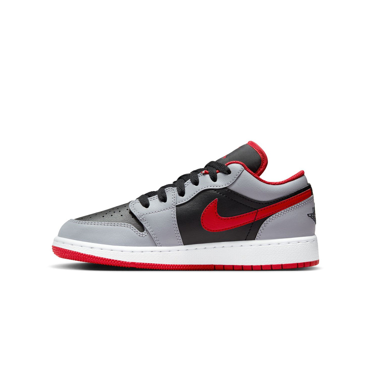 Kids Air Jordan 1 Low 'Black Cement Grey Fire Red'