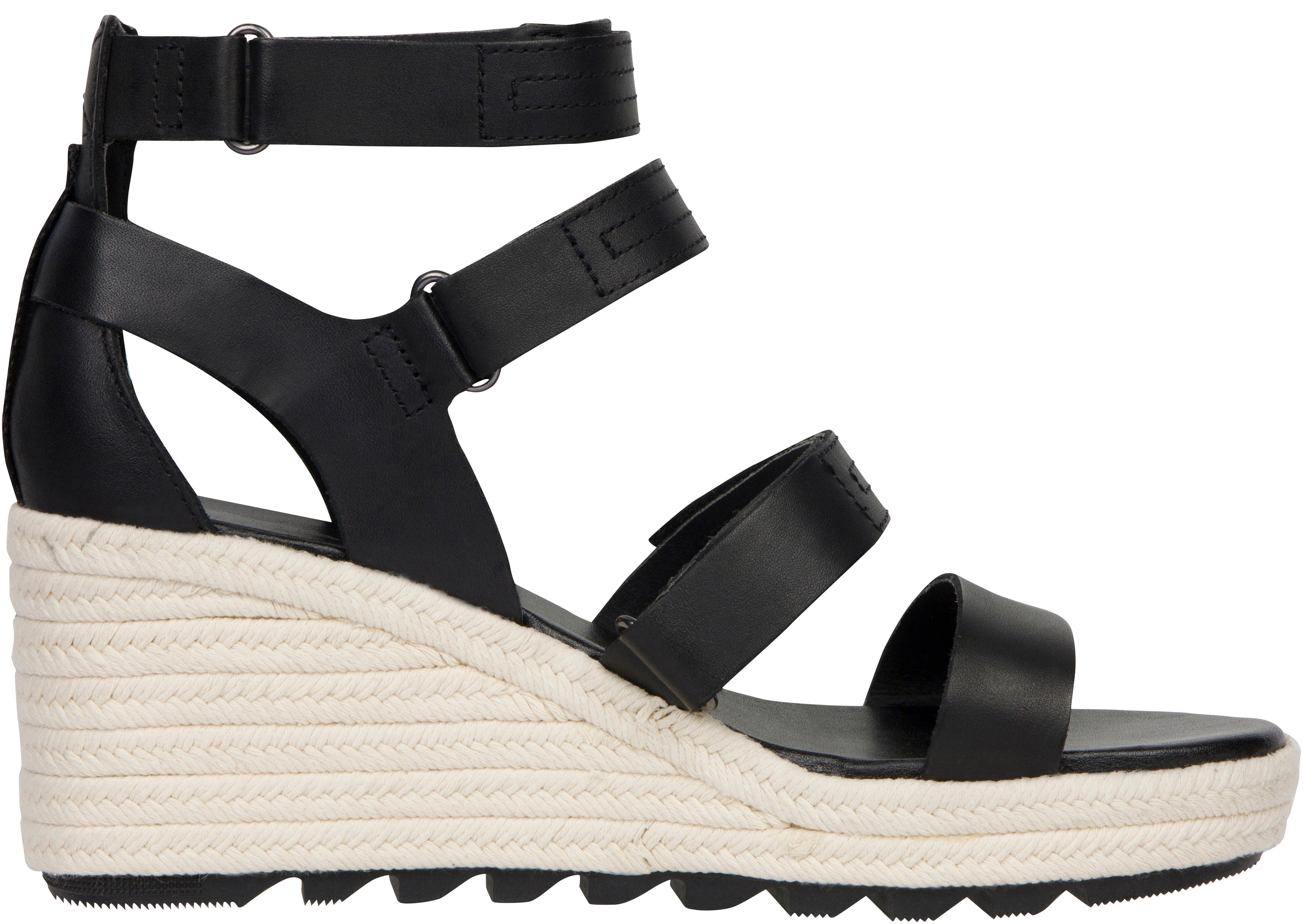 Sorel Womens Cameron Wedge Multi Strap Black Chalk