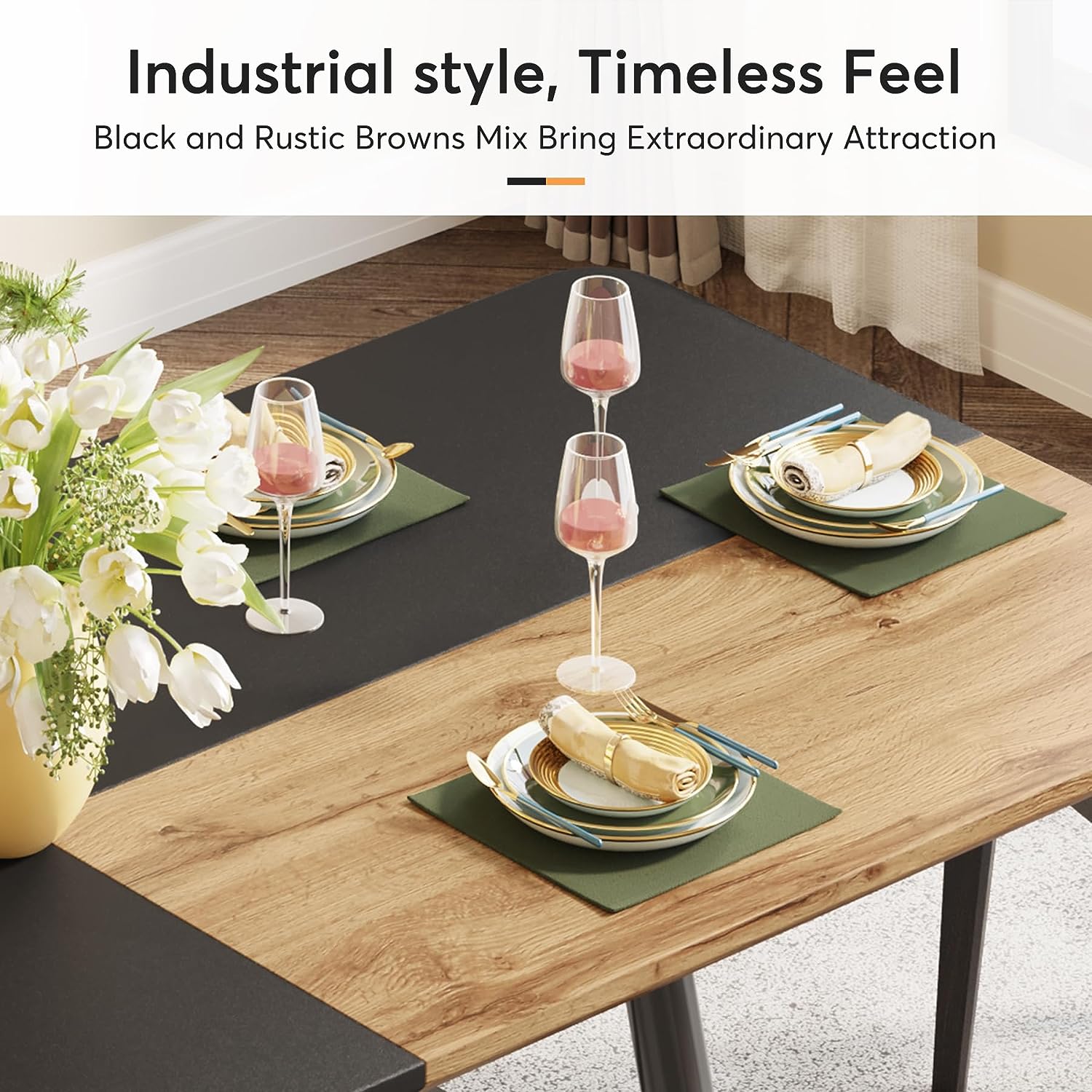 Industrial Dining Table, 70.86