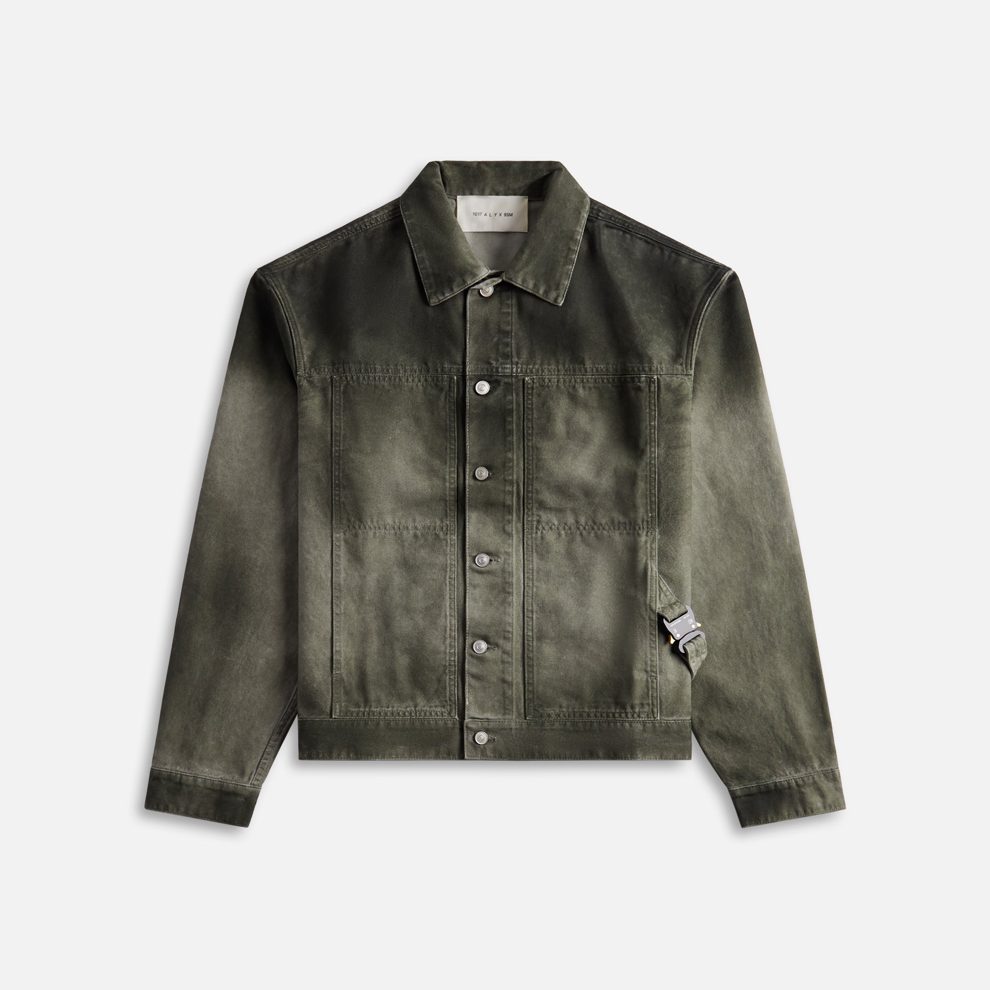 1017 ALYX 9SM Overdyed Canvas Buckle Jacket - Treated Dark Green