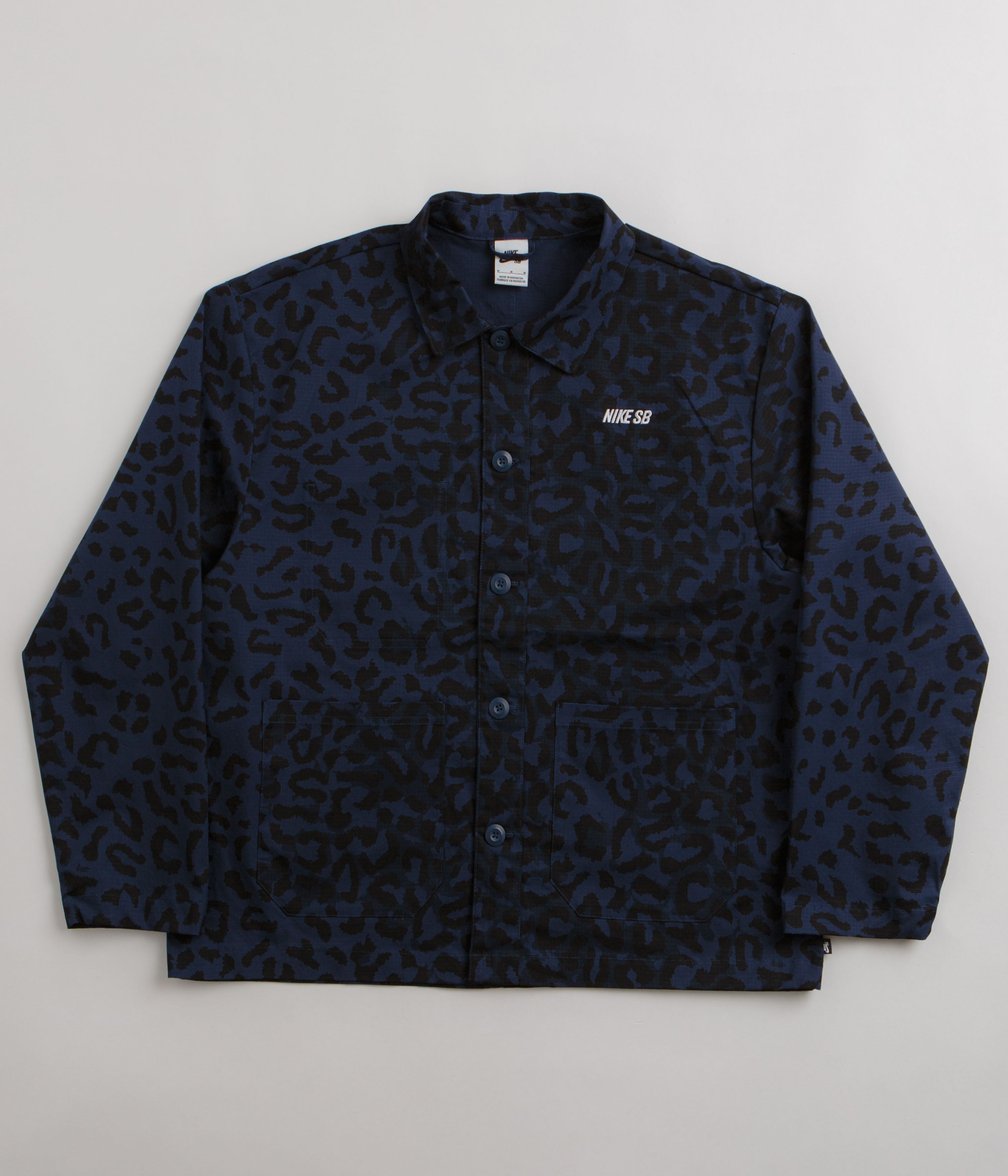 Nike SB Print Chore Jacket - Midnight Navy / White